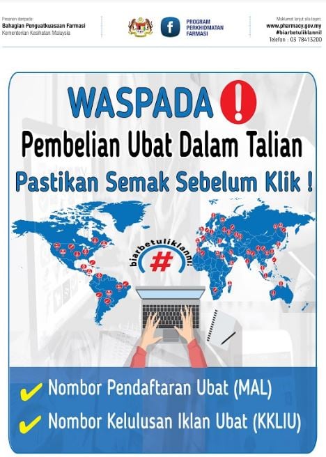 Info Kesihatan Waspada Pembelian Ubat Atas Talian