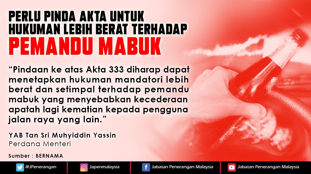 Perlu Pinda Akta Bagi Pemandu Mabuk